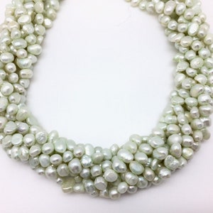 Mint Green 5 - 6mm Nugget Freshwater Pearls Strand