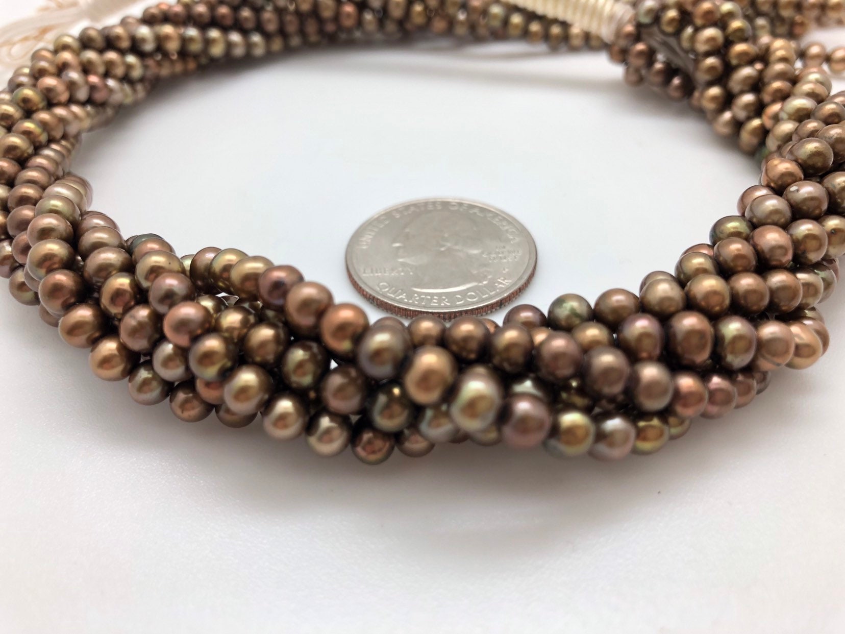 Olive Golden 4-5mm Round Freshwater Pearls Strand - Etsy