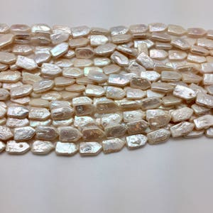 White Arrowhead Shaped 14 15mm Freshwater Pearls Strand image 2