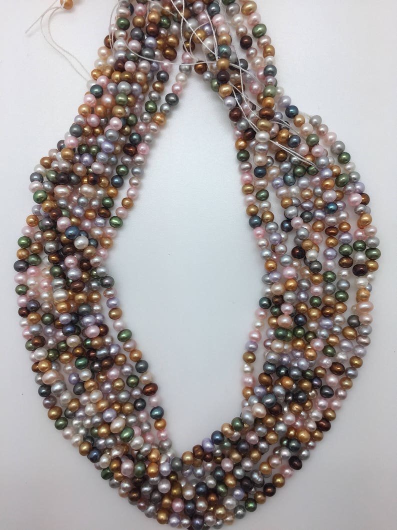 Mixed Colors Round 4 5mm Freshwater Pearls Strand - Etsy