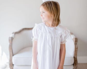 At Last Heirloom Dress in White with White Lace