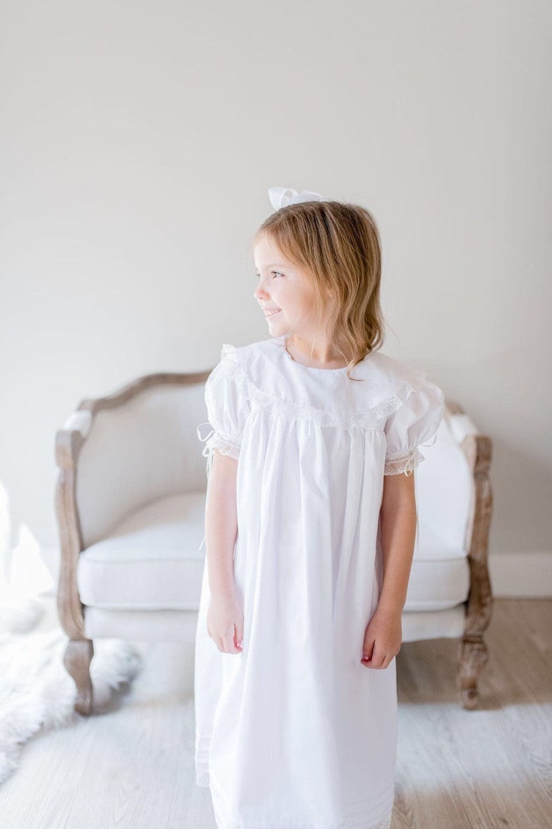 At Last Heirloom Dress in White with White Lace