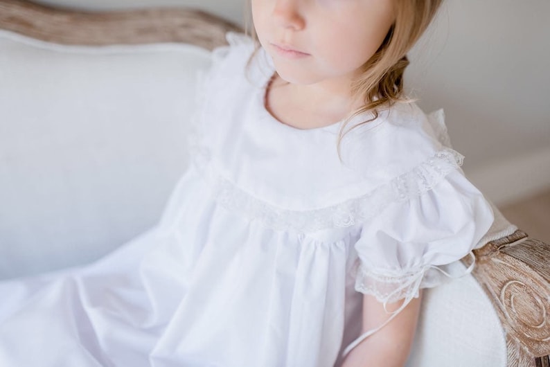 At Last Heirloom Dress in White with White Lace