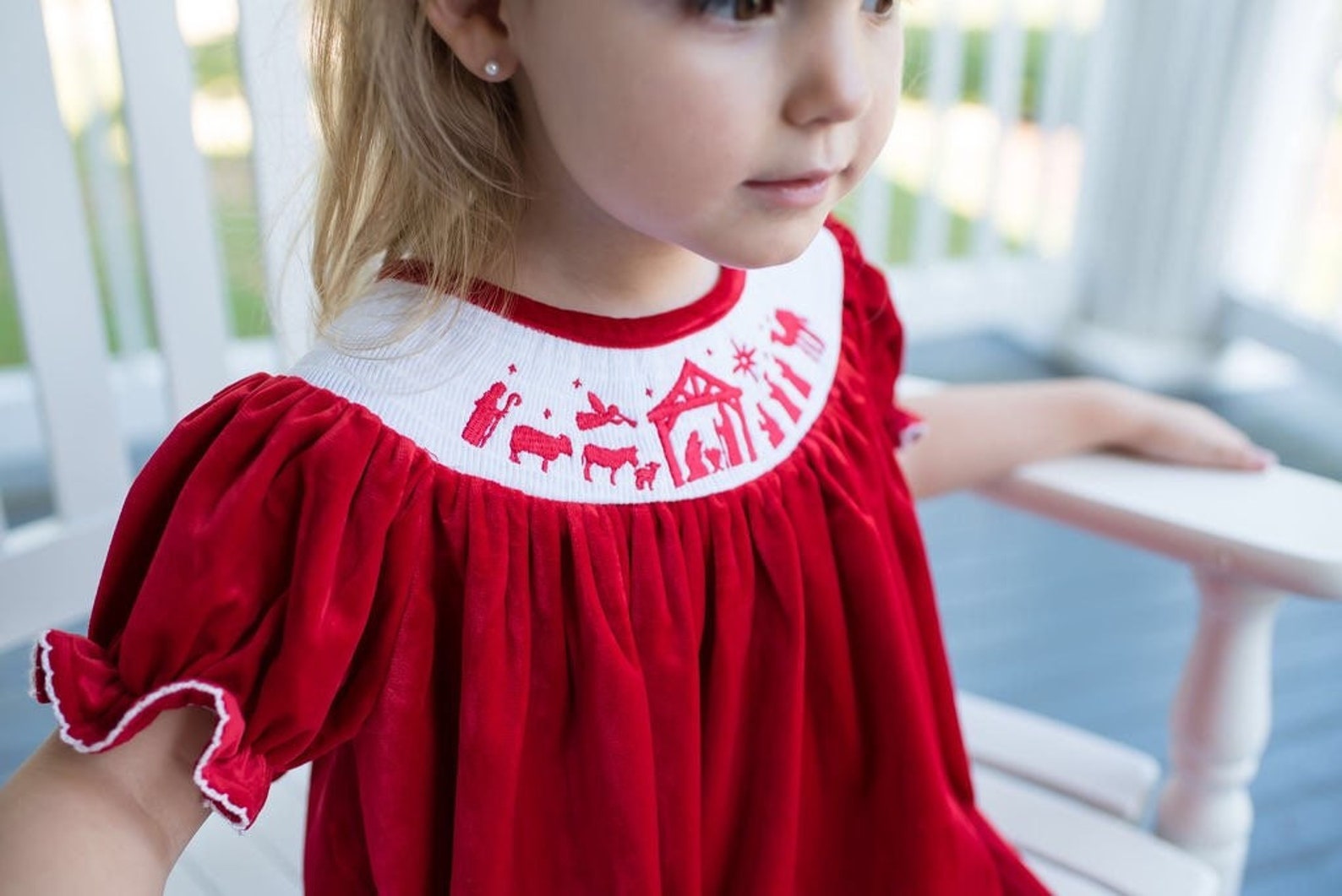 Nativity Smocked Dress Etsy
