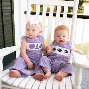 Purple Smocked Cheer Outfit