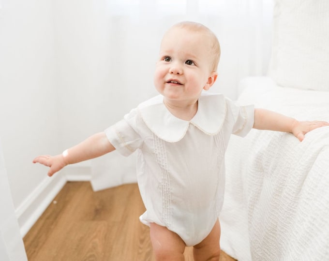 Boys Short Suit With Square Collar and Lace Etsy