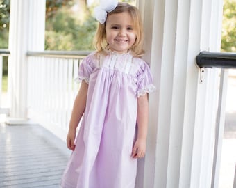 Floral Lace Heirloom Dress in Purple