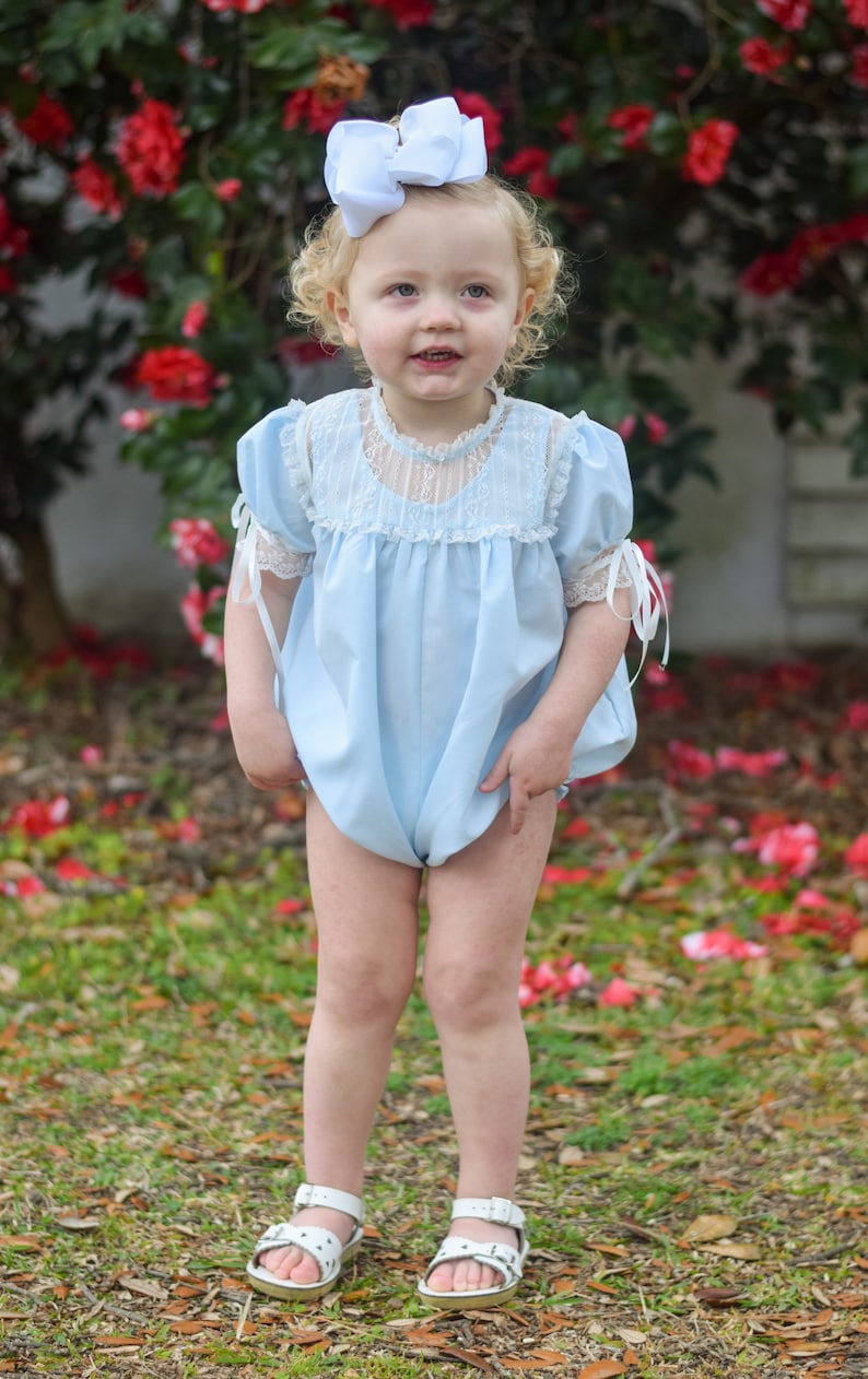 Percy & Tyne Girls Heirloom Bubble, blue batiste
