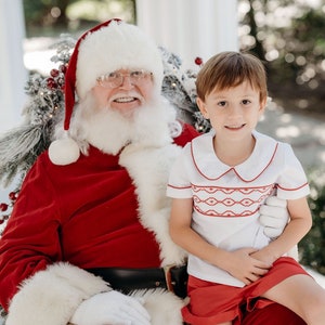 Smocked Red Shorts Set