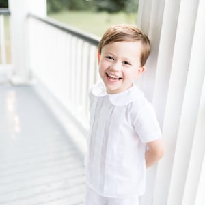 Pleated Shorts Set in White