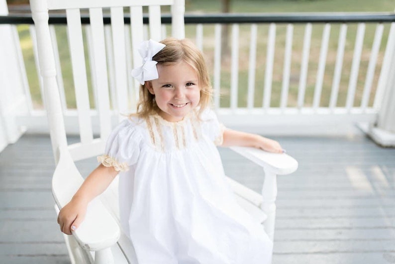 Floral Lace Heirloom Dress in White