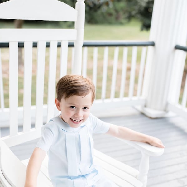 Pleated Shorts Set in Blue