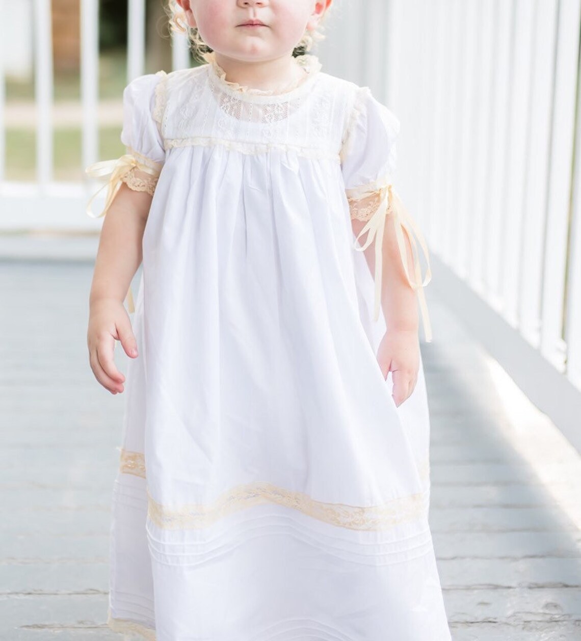 LuLu BeBe Girls Victoria Heirloom Dress - Lace Details - White main image 0