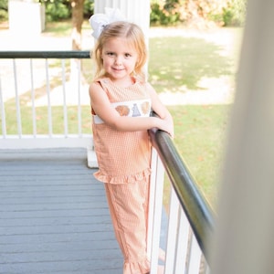 Orange Smocked Cheer Outfit