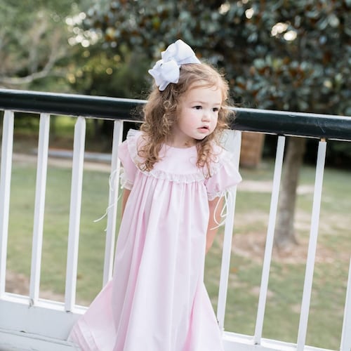 Light Pink Heirloom Dress with White Lace main image 0