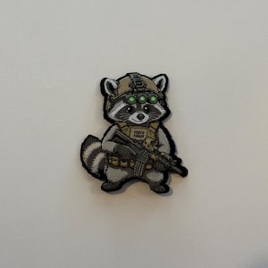 Tactical Trash Panda Hook & Loop Patch - Gym Bag, Tactical Vest (2.5x3 inch)
