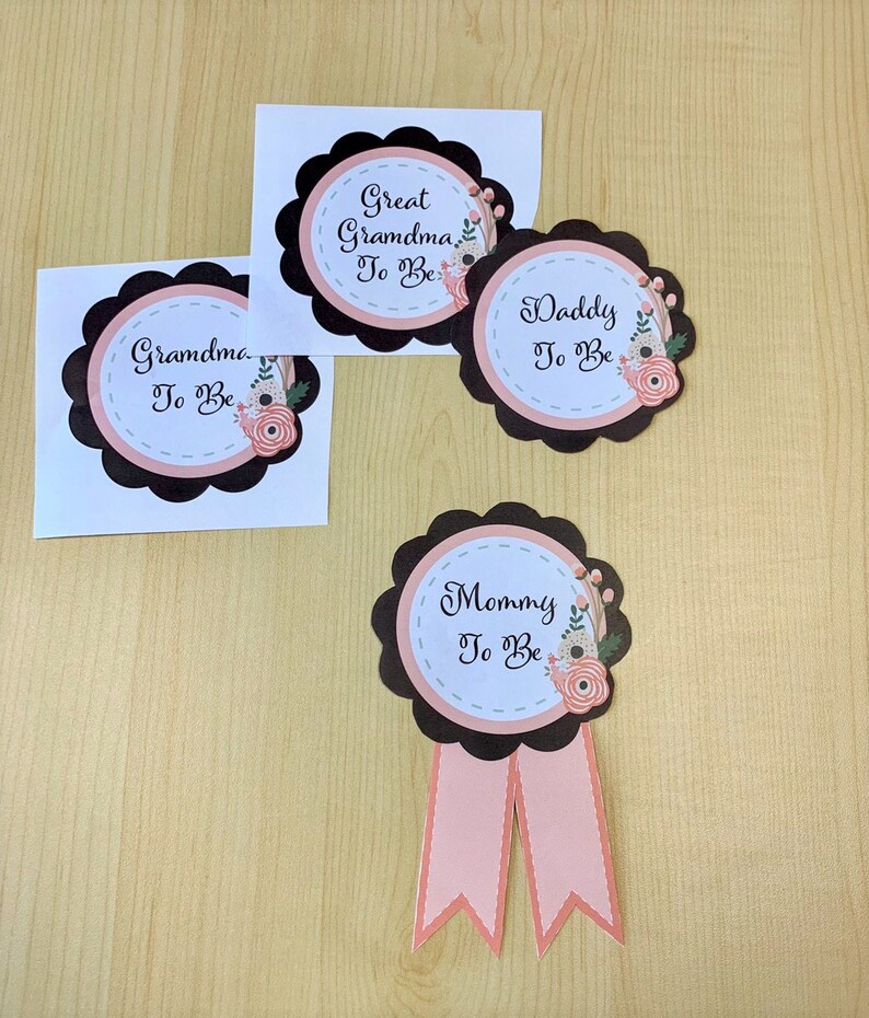 Baby Shower Mom to Be Pin Printable DIY Badge Mom to Be Mum to - Etsy