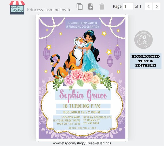 Free Free 312 Free Printable Princess Jasmine Invitation Template SVG PNG EPS DXF File