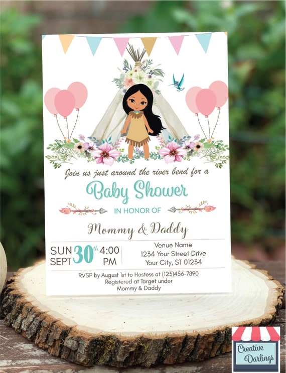 pocahontas baby shower