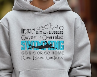 Youth Hoodie Swim Shirt for Swimmer Sweatshirt for Beach Lover