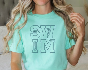 Swim Shirt for Swimmer, Beach Lover Tee, Swimming Shirt, Unisex T-shirt, Garment-Dyed Shirt