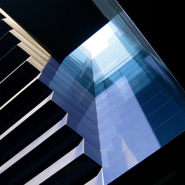 Fine Art Photography, Minneapolis Art, Wall Art, Architecture Photography, Abstract Art, Home Decor, Geometric, 8 x 10 Print, Blue, Black