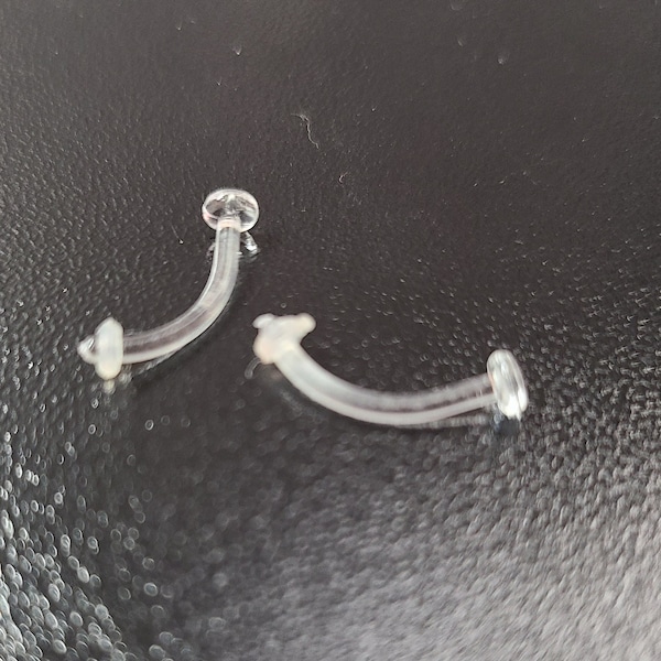 16g Piercing Retainer clear to conceal Body Implant Grade PVT