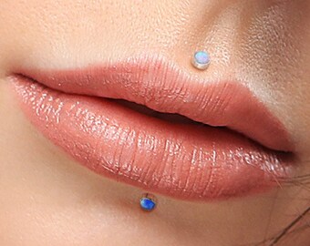 Opal Bioplast Labret Philtrum Cartilage Tragus Helix Labret Monroe