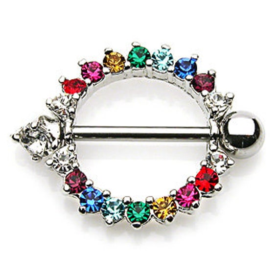 Rainbow nipple rings deals