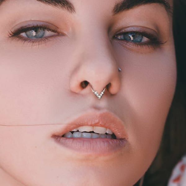 16G Tiny Triangle Septum, Tragus or Cartilage Annealed Nose Ring