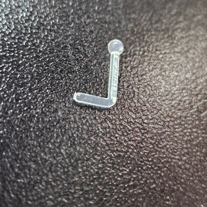 20g L Bend Piercing Retainer Nose/Cartilage/Lobe clear to conceal Body Implant Grade PVT