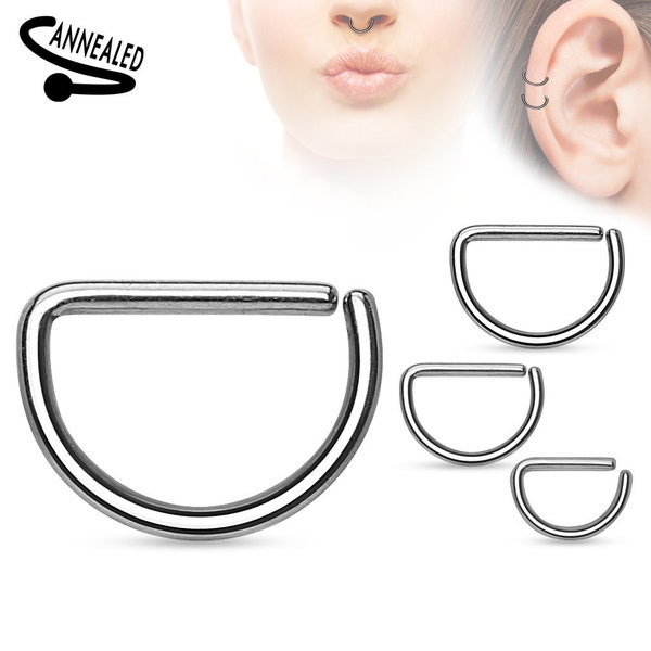 D Ring Septum, Tragus or Cartilage Annealed Nose Ring