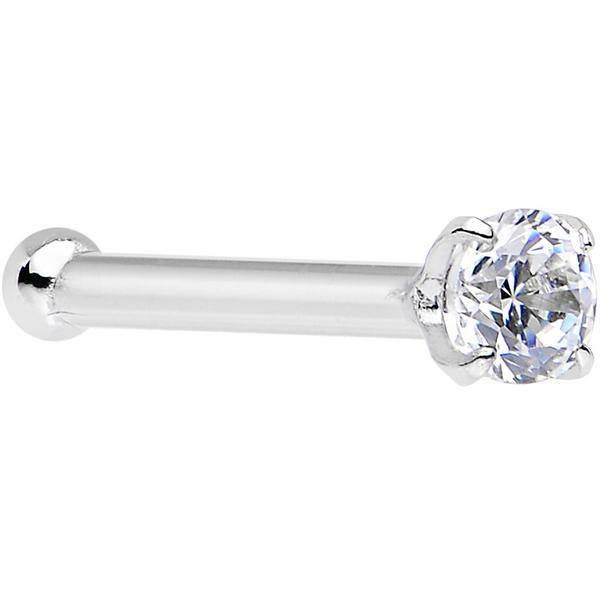 Set of 2- 20G 2mm Round cz nose stud