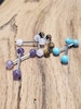 Ball Semi Precious Gemstone Nipple Ring Barbells (pair) 