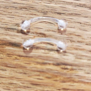 Curved Barbell Retainer  16G clear to conceal Body Implant PVD