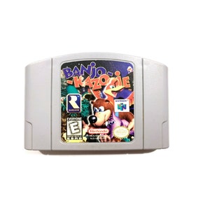 Banjo-Kazooie 64 (Nintendo 64, 1999) Grey Cartridge, N64, Original Vintage Video Game Cartridge D, Free Shipping