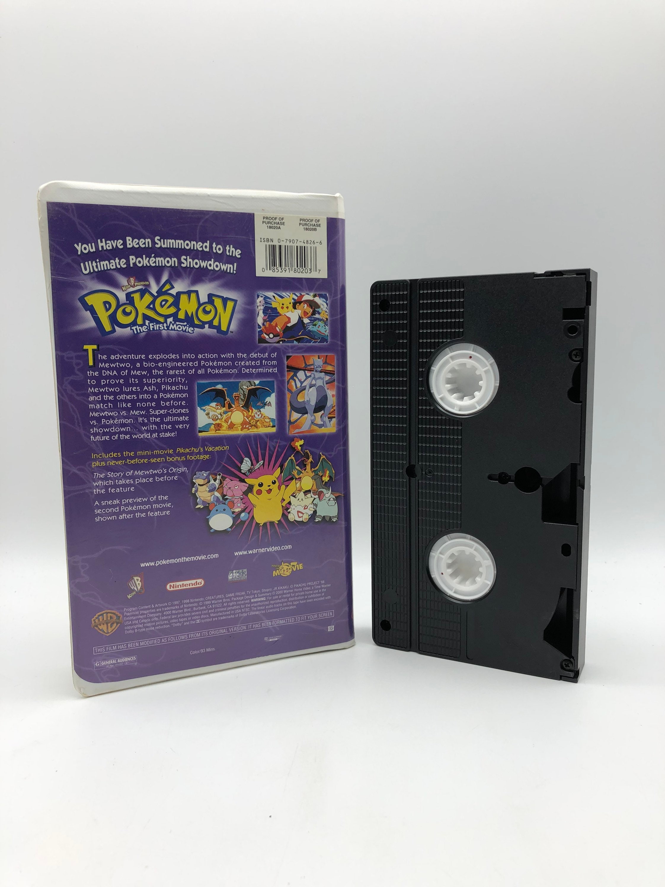 Pokemon the First Movie 1998 | VHS Vintage Cassette Tape With