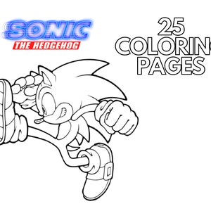 Sonic Coloring Book Pages 25ct | Sonic, Tails, Dr Robotnik, Knuckles and Shadow Sonic | Digital Download High Definition PDF