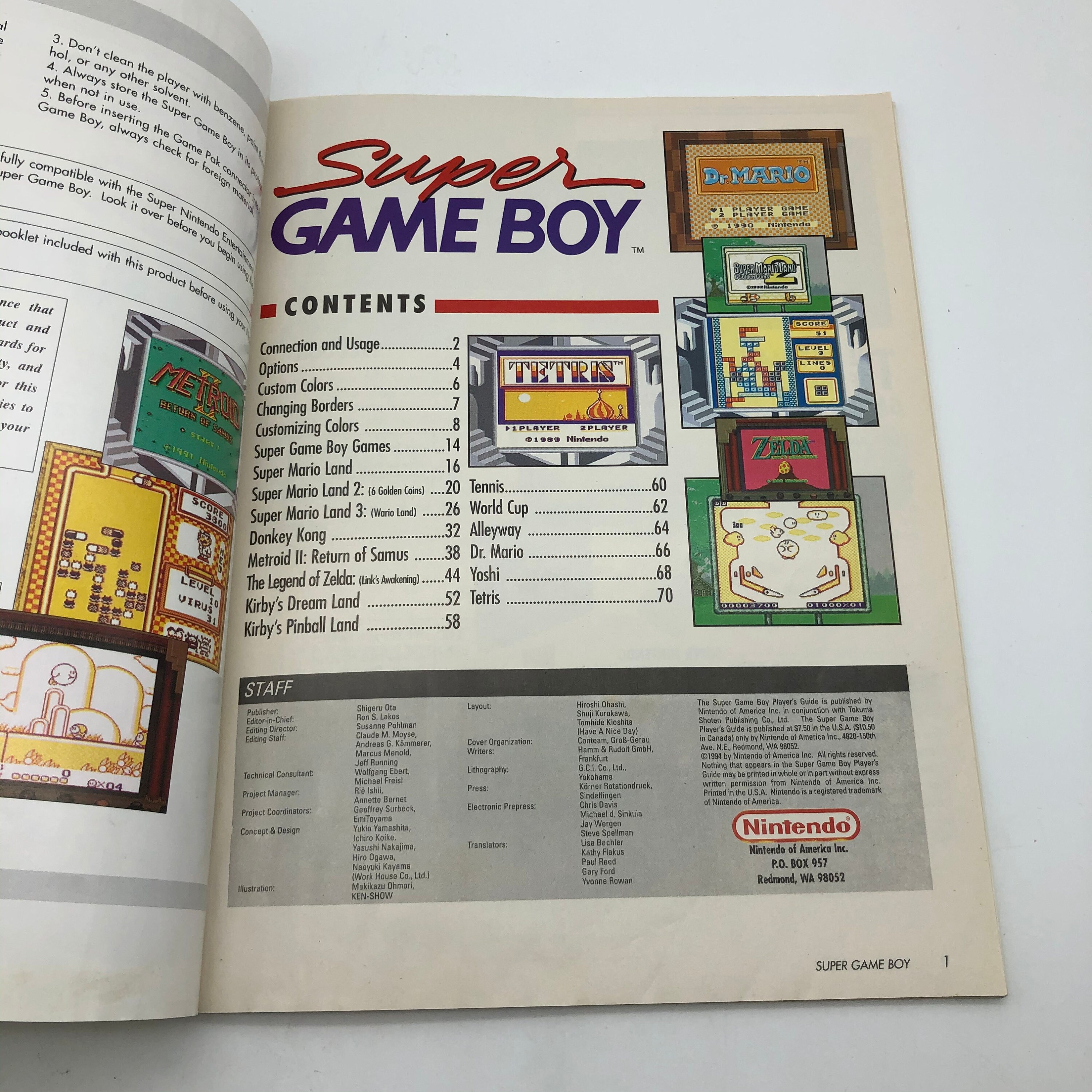 Official Super Game Boy by Nintendo Guide, 1994, Rare