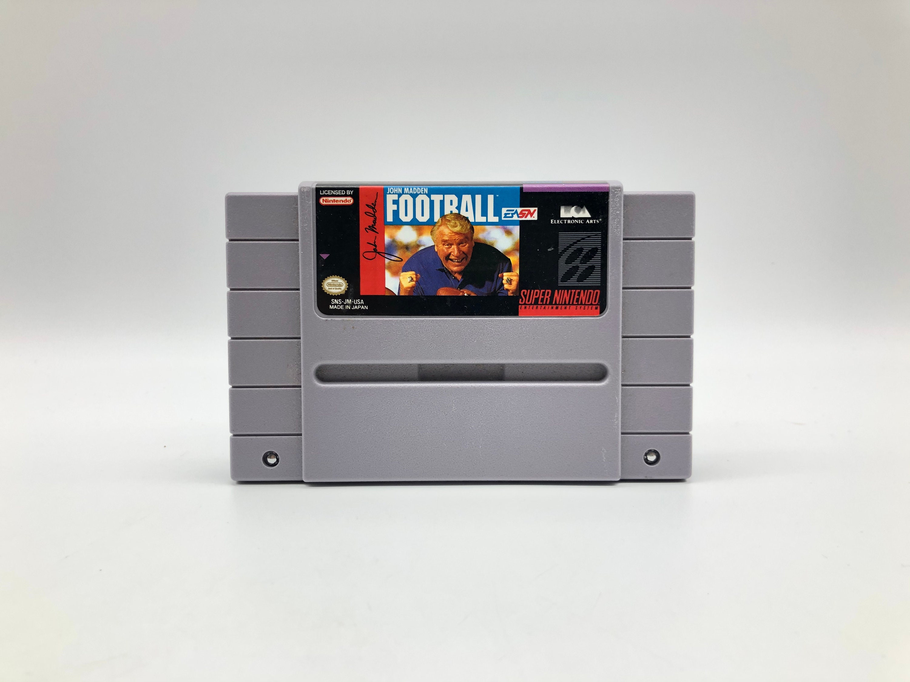John Madden Football, Super Nintendo SNES, 1991 | Vintage Football Video Game | Original Cartridge, NFL