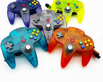 N64 controller | Nintendo 64 Controller | N64 | Funtastic style see-thru Transparent | Yellow Orange Purple Turquoise Grape | Atomic Colors