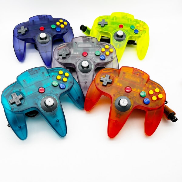 N64 controller | Nintendo 64 Controller | N64 | Funtastic style see-thru Transparent | Yellow Orange Purple Turquoise Grape | Atomic Colors