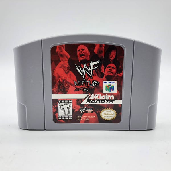 WWF Attitude, Nintendo 64, 1998 | N64, Original Video Game Cartridge | Wrestling