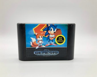 Sonic the Igel 2 | Sega Genesis, 1992 | Original Vintage Videospiel Kartusche | Kostenloser Versand