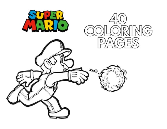 Super Mario Coloring Book 40 Pages, Coloring Pages Printable 