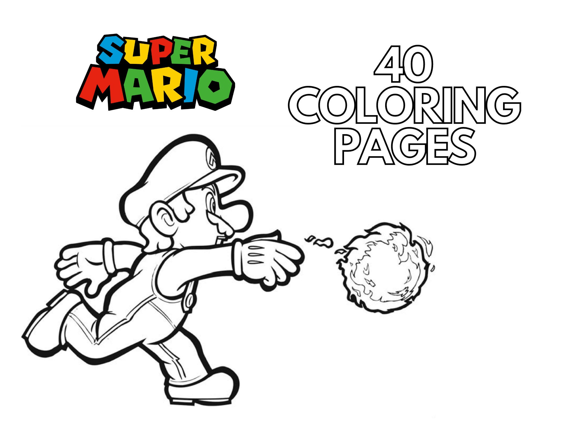 mario coloring pages for kids printable