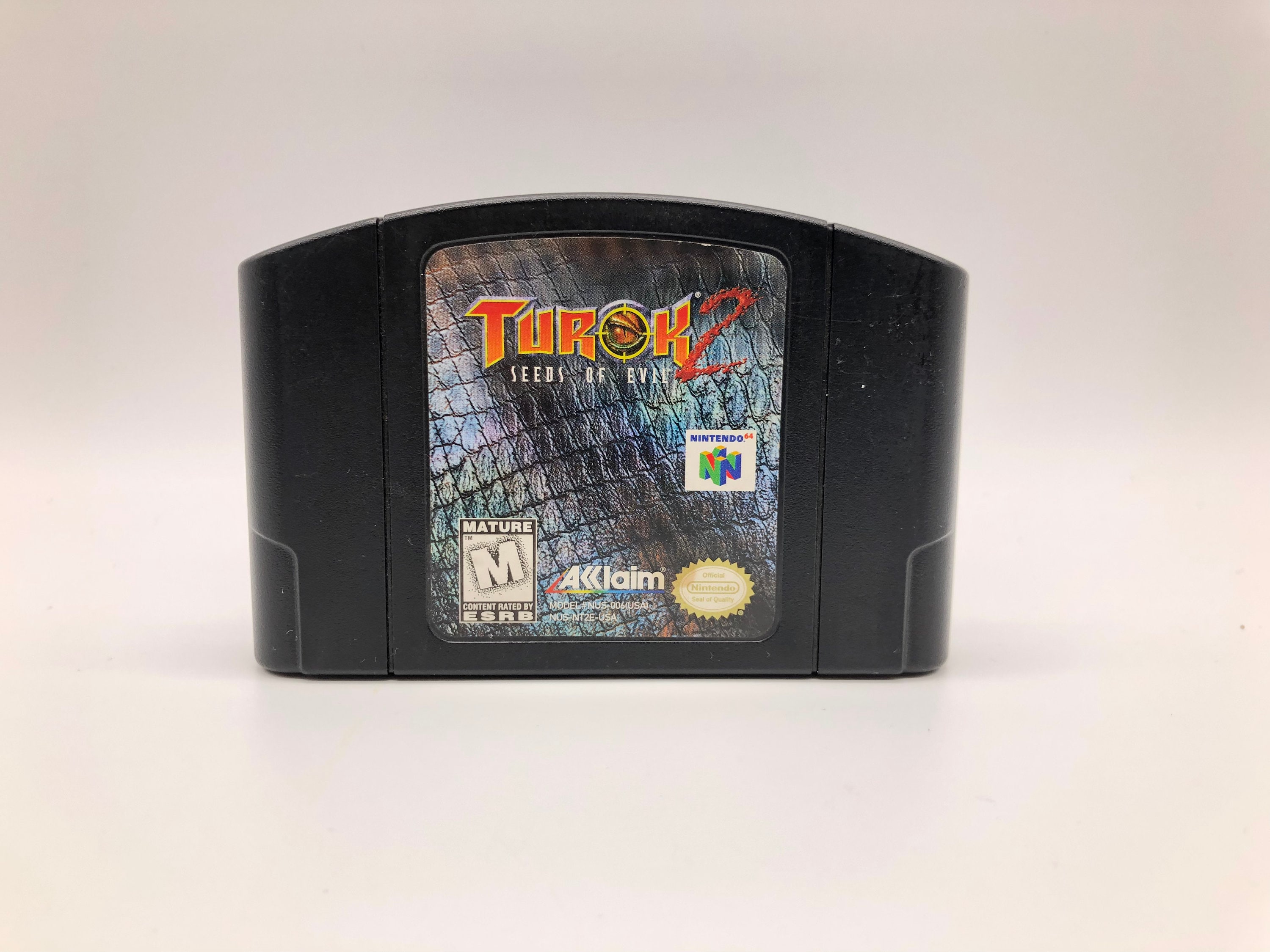 Turok 2: Seeds of Evil - Nintendo 64 Black Cartridge, Vintage