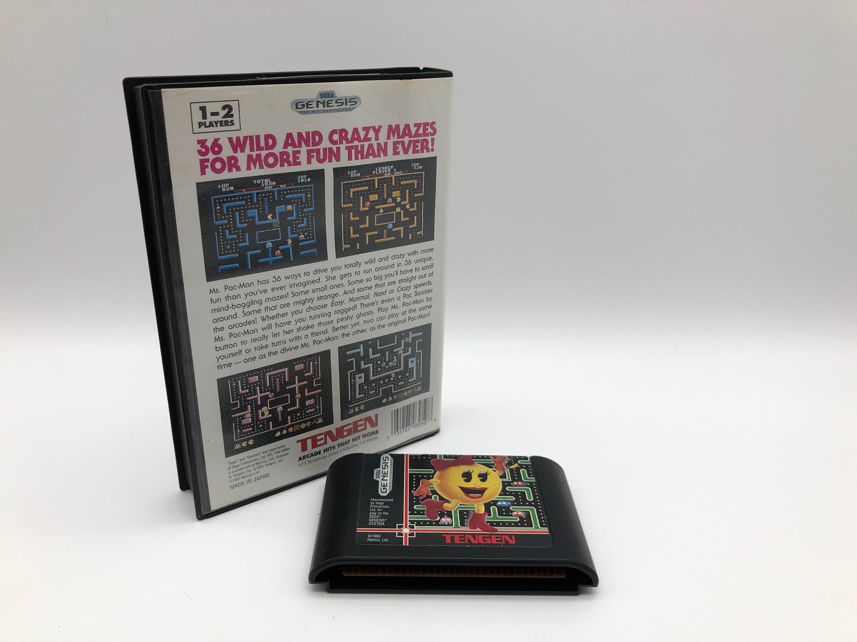 Ms. Pac-man (sega Genesis, 1991) With Original Case, Vintage Video