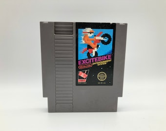 Excitebike (Nintendo Entertainment System, 1985) NES, Vintage Motorcycle racing game. Free Shipping