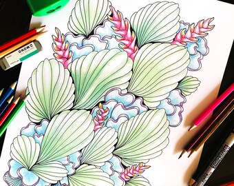 Coral drawing | Etsy
